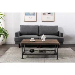 Newport 42 in. Gray and Natural Rectangle Coffee Table by Boraam -Boraam Sales Store gray and natural boraam coffee tables 76150 31 1000