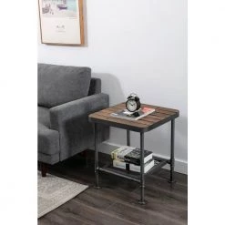 Newport 20 in. Gray and Natural Square End Table by Boraam 17 Newport 20 in. Gray and Natural Square End Table by Boraam -Boraam Sales Store gray and natural boraam end side tables 76151 31 1000