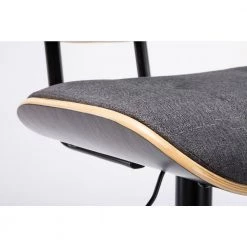 Smuk 42.25 in. Gray and Black Low Back Metal Adjustable Bar Stool with Upholstered Seat by Boraam -Boraam Sales Store gray black boraam bar stools 99437 1f 1000