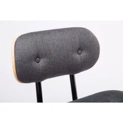 Smuk 42.25 in. Gray and Black Low Back Metal Adjustable Bar Stool with Upholstered Seat by Boraam -Boraam Sales Store gray black boraam bar stools 99437 a0 1000