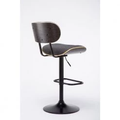 Smuk 42.25 in. Gray and Black Low Back Metal Adjustable Bar Stool with Upholstered Seat by Boraam -Boraam Sales Store gray black boraam bar stools 99437 c3 1000