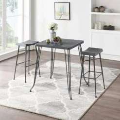 Gilbert 31 in. Gray Barstool (Set of 2) by Boraam -Boraam Sales Store gray boraam bar stools 80734 31 1000