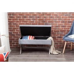 Angelina 36 in. Storage Bench by Boraam -Boraam Sales Store gray boraam bedroom benches 85036 77 1000