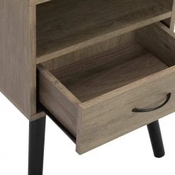 14.7 in. L x 11.2 in. W x 4.9 in. H 1-Drawer Gray Brown wood Nightstand With Wooden Side Table or End Table (Set of 2) by Unbranded -Boraam Sales Store gray brown unbranded nightstands bss lqw1 6085 1f 1000