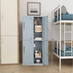 14.96 in.W x 17 in.D x 70.98 in.H Gray 2-Door Metal Staff Locker by Unbranded -Boraam Sales Store gray unbranded accent cabinets cuu947253 31 1000