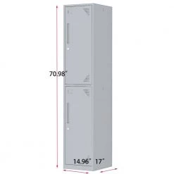14.96 in.W x 17 in.D x 70.98 in.H Gray 2-Door Metal Staff Locker by Unbranded -Boraam Sales Store gray unbranded accent cabinets cuu947253 4f 1000