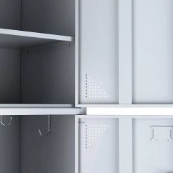 14.96 in.W x 17 in.D x 70.98 in.H Gray 2-Door Metal Staff Locker by Unbranded -Boraam Sales Store gray unbranded accent cabinets cuu947253 c3 1000