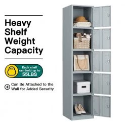 14.96 in.W x 17 in.D x 70.98 in.H Gray 5-Door Metal Staff Locker by Unbranded 17 14.96 in.W x 17 in.D x 70.98 in.H Gray 5-Door Metal Staff Locker by Unbranded -Boraam Sales Store gray unbranded accent cabinets cuu947255 44 1000