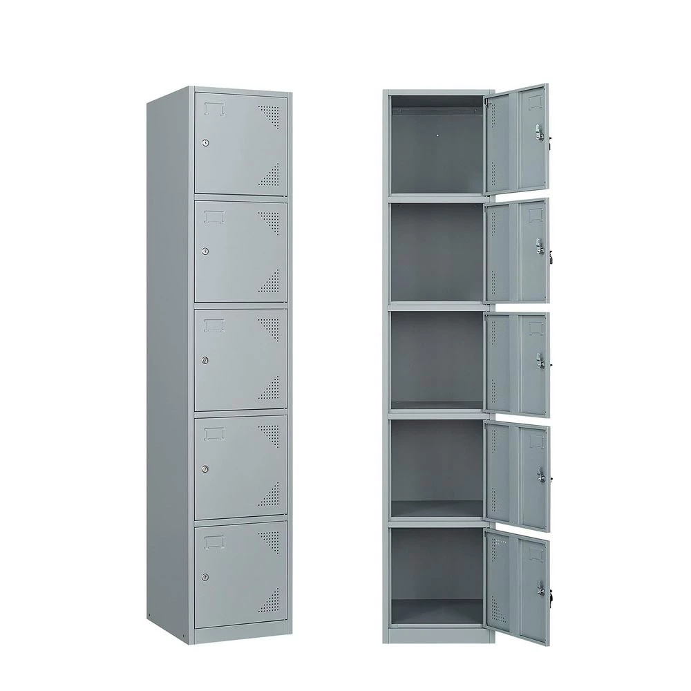 14.96 in.W x 17 in.D x 70.98 in.H Gray 5-Door Metal Staff Locker by Unbranded 3 14.96 in.W x 17 in.D x 70.98 in.H Gray 5-Door Metal Staff Locker by Unbranded