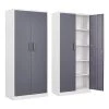 Gray Accent Storage Cabinets Garage Cabinet with Adjustable Shelves and Door by Unbranded
