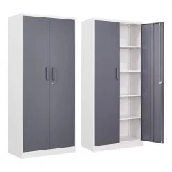 Gray Accent Storage Cabinets Garage Cabinet with Adjustable Shelves and Door by Unbranded
