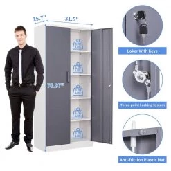 Gray Accent Storage Cabinets Garage Cabinet with Adjustable Shelves and Door by Unbranded -Boraam Sales Store gray unbranded accent cabinets sxb47926 c3 1000