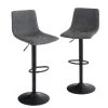 33 in. Adjustable Gray Low Back Metal Frame 360 swivel Bar Stool (Set of 2) by Unbranded