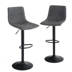 33 in. Adjustable Gray Low Back Metal Frame 360 swivel Bar Stool (Set of 2) by Unbranded