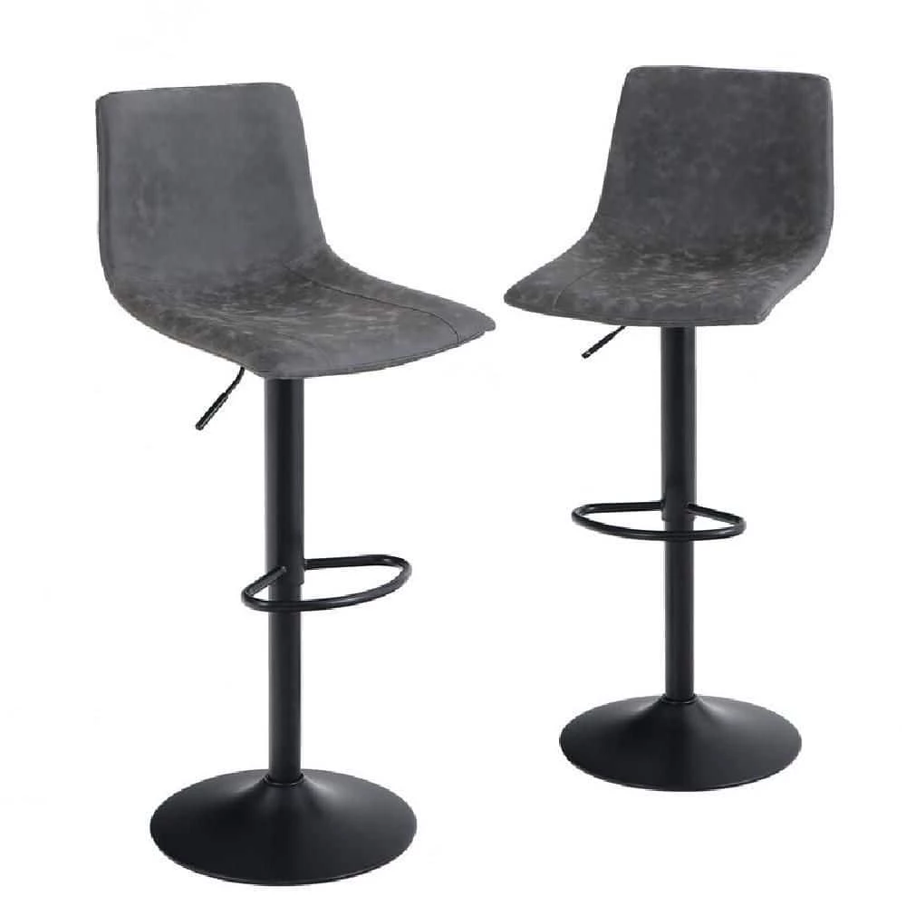33 in. Adjustable Gray Low Back Metal Frame 360 swivel Bar Stool (Set of 2) by Unbranded 3 33 in. Adjustable Gray Low Back Metal Frame 360 swivel Bar Stool (Set of 2) by Unbranded