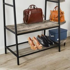 Freestanding Industrial Rustic Gray Clothes Rack, Garment Rack with 5-Tier Shelves, Shoes Rack & Hooks by Unbranded 10 Freestanding Industrial Rustic Gray Clothes Rack, Garment Rack with 5-Tier Shelves, Shoes Rack & Hooks by Unbranded -Boraam Sales Store gray unbranded coat racks awzy yj138g c3 1000