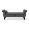 63 in. W x 22.1 in. D x 24 in. H Gray Velvet Tufted Storage Bench With A Pillow by Unbranded -Boraam Sales Store gray unbranded dining benches cuu49317 64 1000
