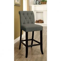Gray Rustic Tufted Fabric Counter Height Dining Side Chairs (Set of 2) by Unbranded -Boraam Sales Store gray unbranded dining chairs hs00cm3564gy pc 31 1000
