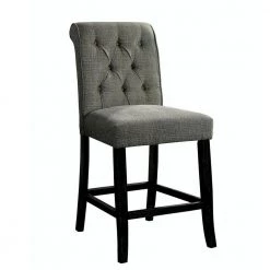 Gray Rustic Tufted Fabric Counter Height Dining Side Chairs (Set of 2) by Unbranded