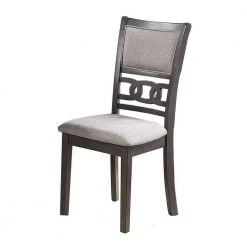 Gray American Retro Upholstered Dining Side Chairs (Set of 2) by Unbranded