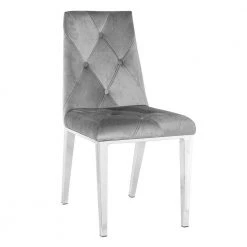 Modern Dark Grey Velvet Dining Chairs(Set of 2) by Unbranded