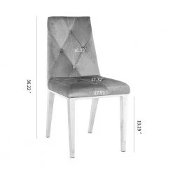 Modern Dark Grey Velvet Dining Chairs(Set of 2) by Unbranded -Boraam Sales Store gray unbranded dining chairs ymq21037615 fa 1000