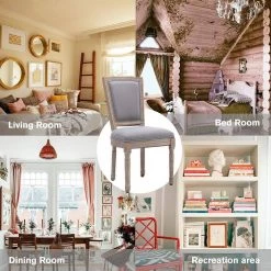 Gray Upholstered Fabric French Dining Chair (Set of 2) by Unbranded 15 Gray Upholstered Fabric French Dining Chair (Set of 2) by Unbranded -Boraam Sales Store gray unbranded dining chairs z w21242294 1f 1000