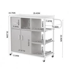 Gray MDF Kitchen Cart with Roller by Unbranded -Boraam Sales Store gray unbranded kitchen carts aybszhd1381 4f 1000