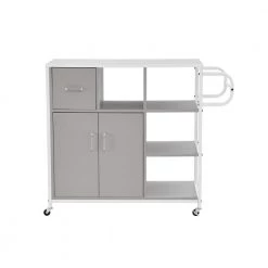 Gray MDF Kitchen Cart with Roller by Unbranded