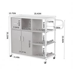 Gray Kitchen Pantry Cart with Roller by Unbranded -Boraam Sales Store gray unbranded kitchen carts kx95 9 c3 1000