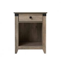 24 In. H Farmhouse Wood 1-Drawer Gray Nightstand Side Table Bedroom Storage Drawer and Shelf Bedside End Table by Unbranded -Boraam Sales Store gray unbranded nightstands lm ye vm8001gy 4f 1000