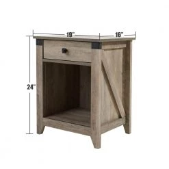 24 In. H Farmhouse Wood 1-Drawer Gray Nightstand Side Table Bedroom Storage Drawer and Shelf Bedside End Table by Unbranded -Boraam Sales Store gray unbranded nightstands lm ye vm8001gy c3 1000