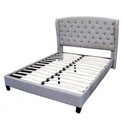 Spade Gray Queen Platform Bed Linen Frame by Unbranded