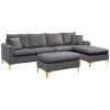 110.6 in.W Square Arm Velvet L Shaped Combination Sofa With Ottoman in Gray by Unbranded 1 110.6 in.W Square Arm Velvet L Shaped Combination Sofa With Ottoman in Gray by Unbranded -Boraam Sales Store gray unbranded sofas couches cuu0425aaa 64 1000