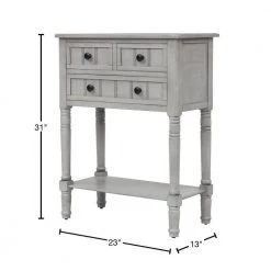 24 in. Gray Console Table, Slim Sofa Table with Three Storage Drawers and Bottom Shelf for Living Room Wood Top by Unbranded 11 24 in. Gray Console Table, Slim Sofa Table with Three Storage Drawers and Bottom Shelf for Living Room Wood Top by Unbranded -Boraam Sales Store gray wash unbranded console tables sd wf192646aan 40 1000