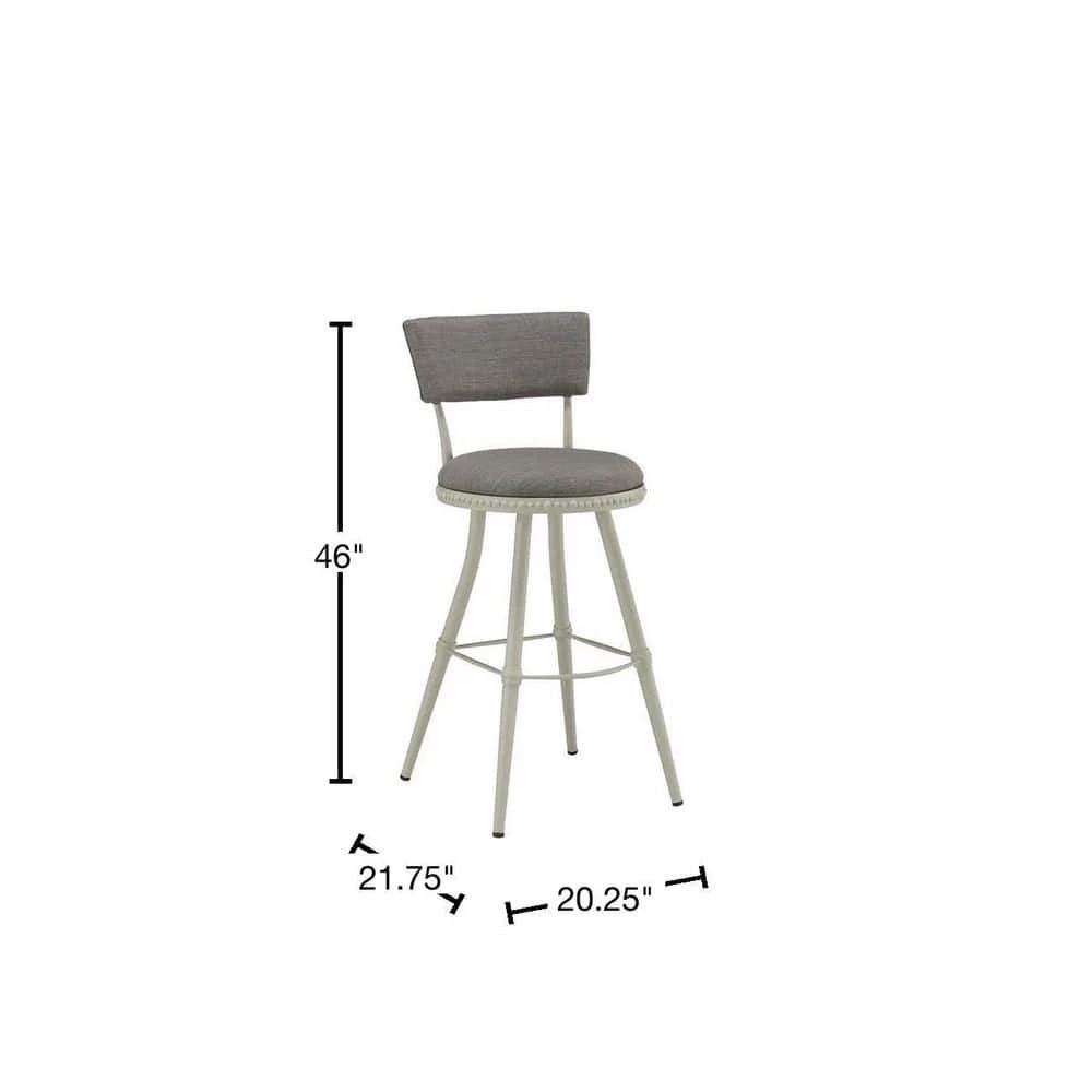 Benton White and Gray Bar Stool by Boraam 5 Benton White and Gray Bar Stool by Boraam - Image 3