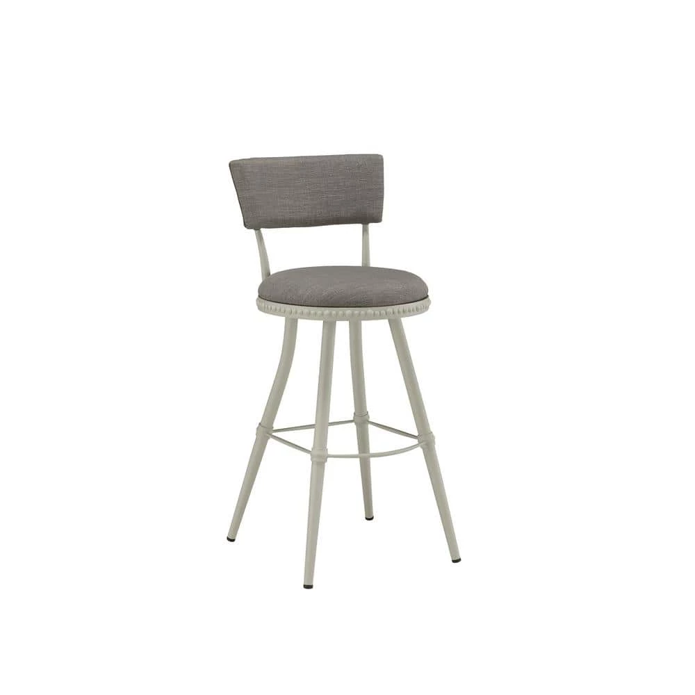 Benton White and Gray Bar Stool by Boraam 3 Benton White and Gray Bar Stool by Boraam