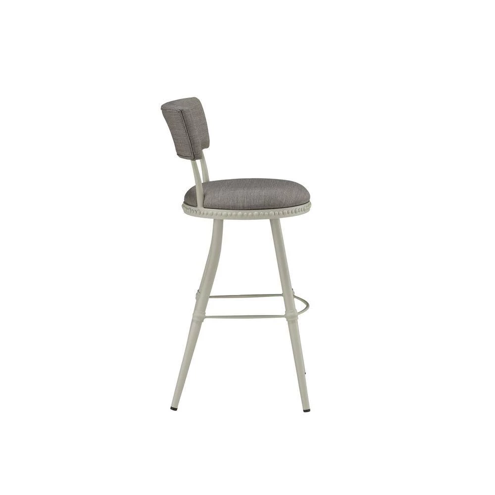 Benton White and Gray Bar Stool by Boraam 4 Benton White and Gray Bar Stool by Boraam - Image 2