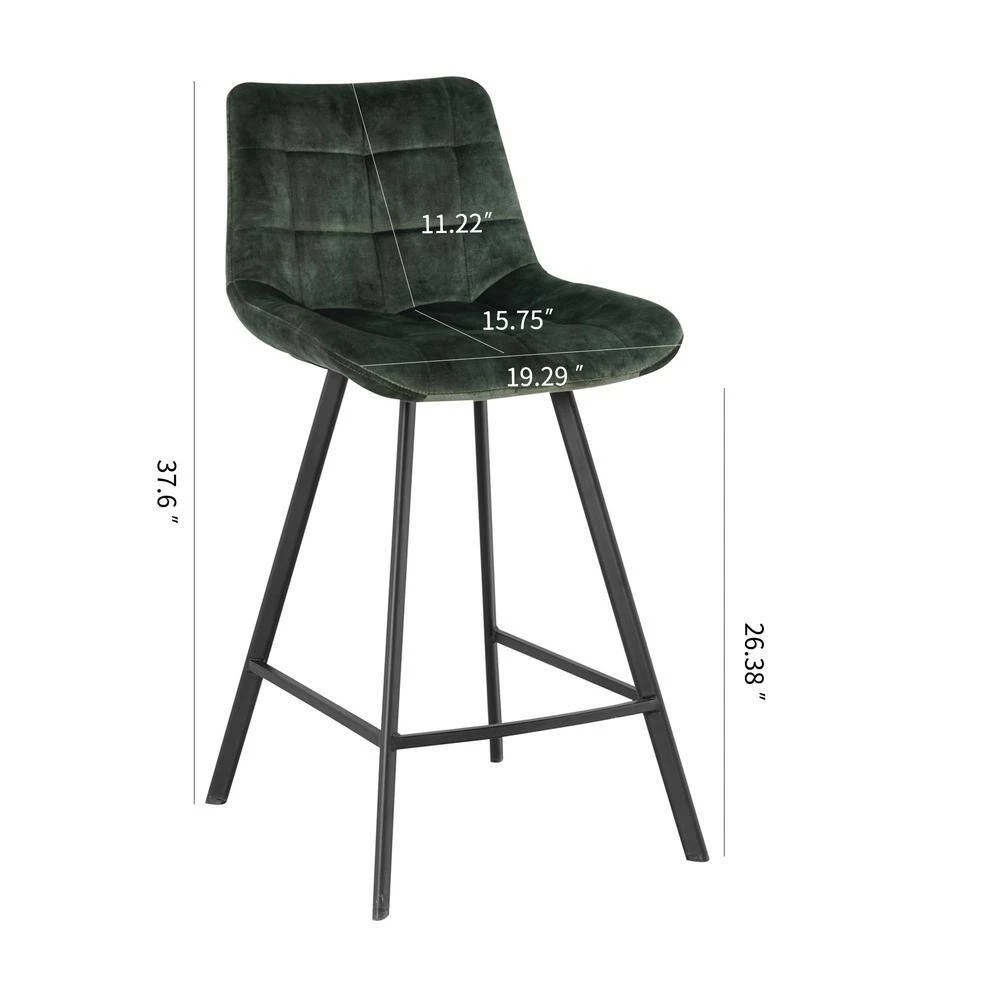 37.6 in.H Green Modern Nordic Comfortable High-Back Metal Frame Bal Stool (set of 2) by Unbranded 5 37.6 in.H Green Modern Nordic Comfortable High-Back Metal Frame Bal Stool (set of 2) by Unbranded - Image 3