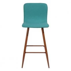39.8 in. Green Low Back Metal Leg Counter Height Bar Stool with Fabric Seat and Back (Set of 2) by Unbranded