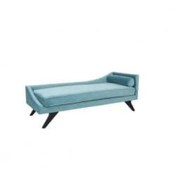 Green Square Arm Fabric Reclining Chaise Lounge by Unbranded