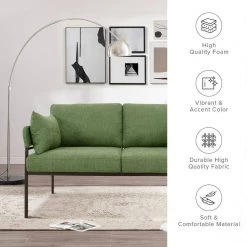 59 in. Green Linen 2-Seater Loveseat with 2 Pillows by Unbranded -Boraam Sales Store green unbranded loveseats alif289700aaf c3 1000