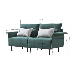 72.4 in. Green Suede 2-Seater Loveseat by Unbranded -Boraam Sales Store green unbranded loveseats wym1036s00029 44 1000