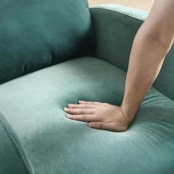 27.6 in. W Green Arm Rocking Chair Modern Accent High Backrest Living Room Lounge, 2 Side Pocket by Unbranded -Boraam Sales Store green unbranded rockers gliders ottomans gm h 538 1f 1000