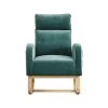 27.6 in. W Green Arm Rocking Chair Modern Accent High Backrest Living Room Lounge, 2 Side Pocket by Unbranded -Boraam Sales Store green unbranded rockers gliders ottomans gm h 538 64 1000