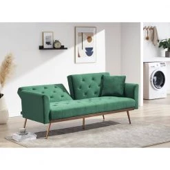 68.3 in. Width Green Velvet Twin Size Convertible Sofa Bed With 2-Pillows by Unbranded 15 68.3 in. Width Green Velvet Twin Size Convertible Sofa Bed With 2-Pillows by Unbranded -Boraam Sales Store green unbranded sofa beds zq w90450481 1f 1000