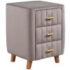 3-Drawer Bedroom Upholstery Grey Nightstand 16.10 in. W x 16.10 in. D x 23.10 in. H by Unbranded -Boraam Sales Store grey unbranded nightstands am902c 17 64 1000