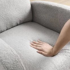 27.6 in. W Grey Arm Rocking Chair Modern Accent High Backrest Living Room Lounge , 2 Side Pocket by Unbranded -Boraam Sales Store grey unbranded rockers gliders ottomans gm h 535 4f 1000