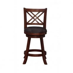 Porto 43.5 in. H Hazelnut Swivel Wood Bar Stool by Boraam