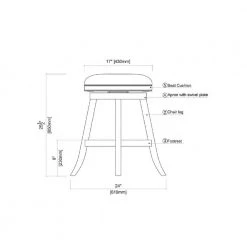 Fenton 24 in. Ivory Wire-Brushed Backless Swivel Counter Stool with Cushion by Boraam -Boraam Sales Store ivory wire brush boraam bar stools 76024 1f 1000